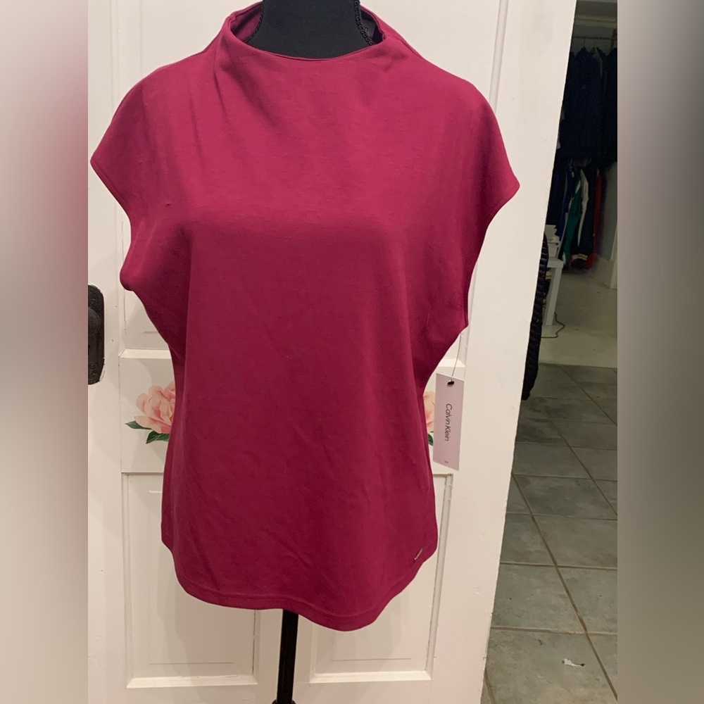 NWT Calvin Klein Magenta Blouse